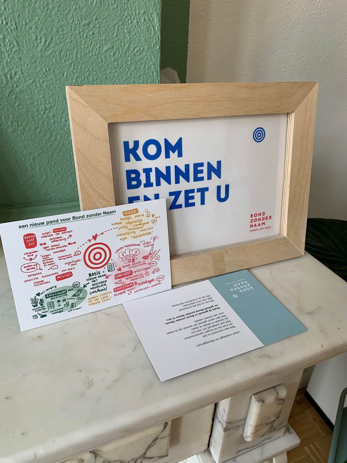 BZN verhuiskaart verhuisbericht Bond Zonder Naam in nieuw kantoor